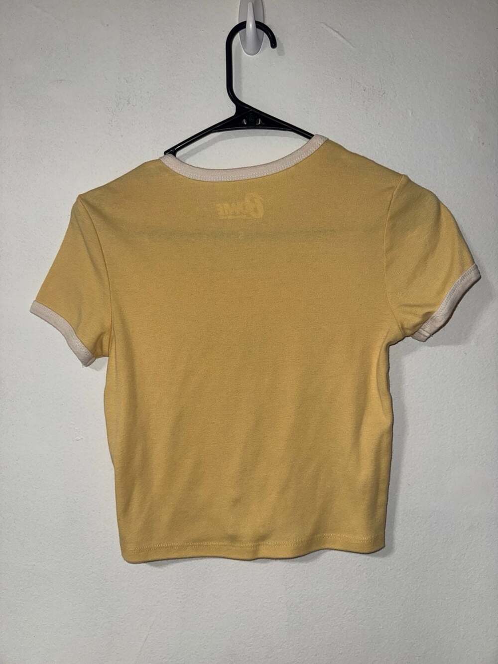 David Bowie 1974 World Tour Yellow Ringer Crop Top Size S - Picture 2 of 3